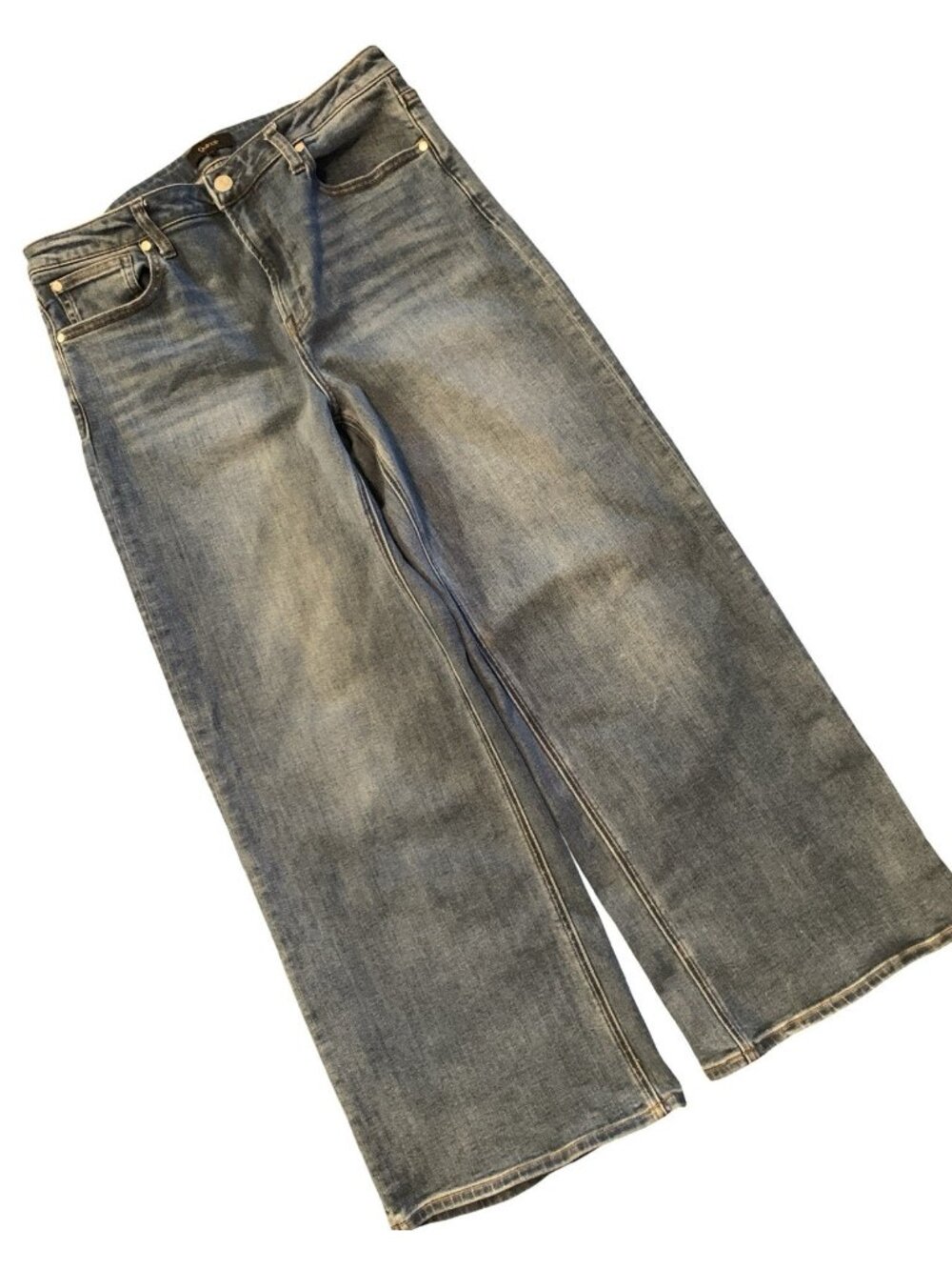 Quince Jeans Womens 32 Light Wash  Wide-Leg High Rise Bella Stretch 34x29
